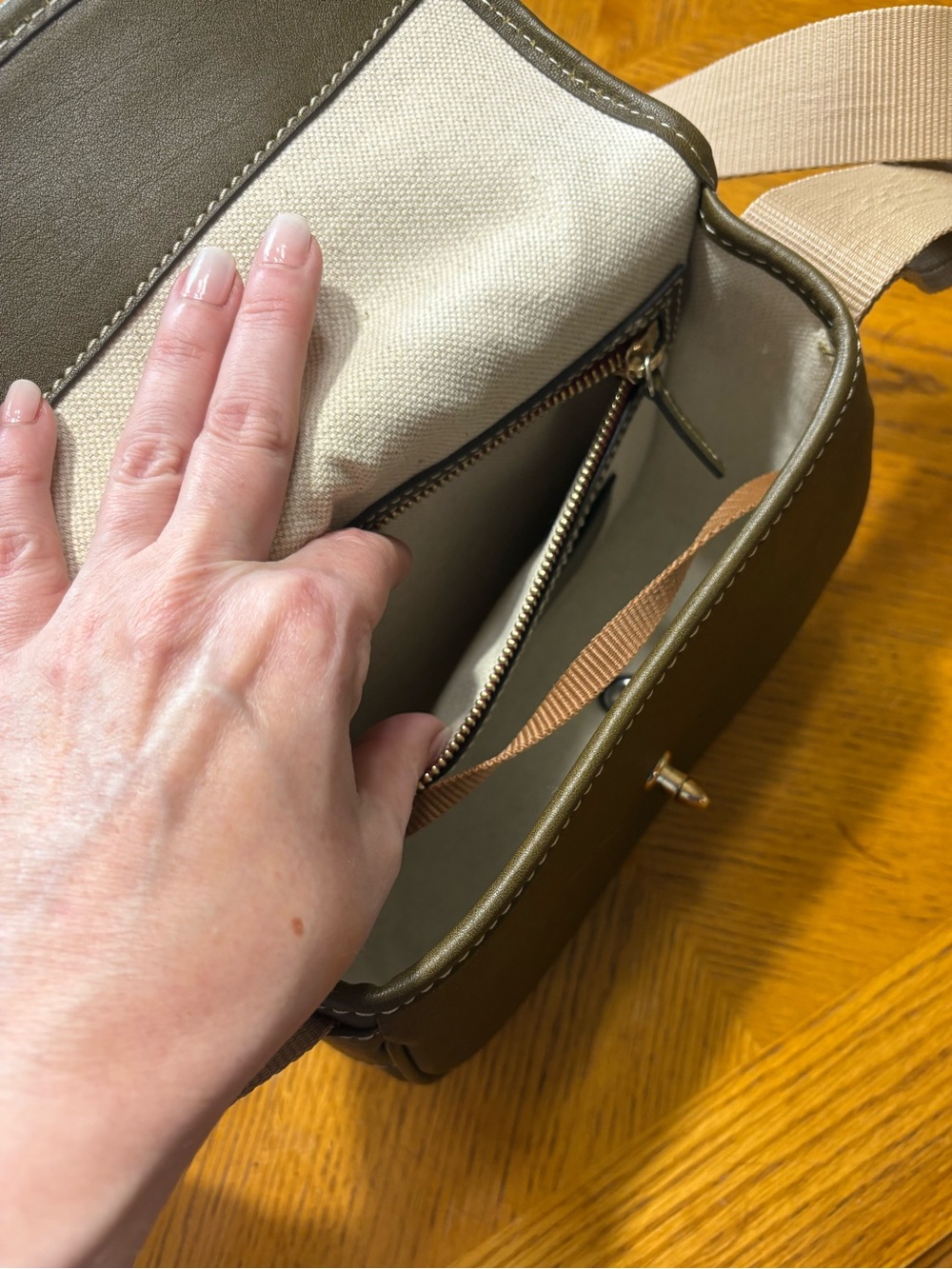 Dooney & Bourke Olive Green Crossbody Saddle Bag - Picture 9 of 10